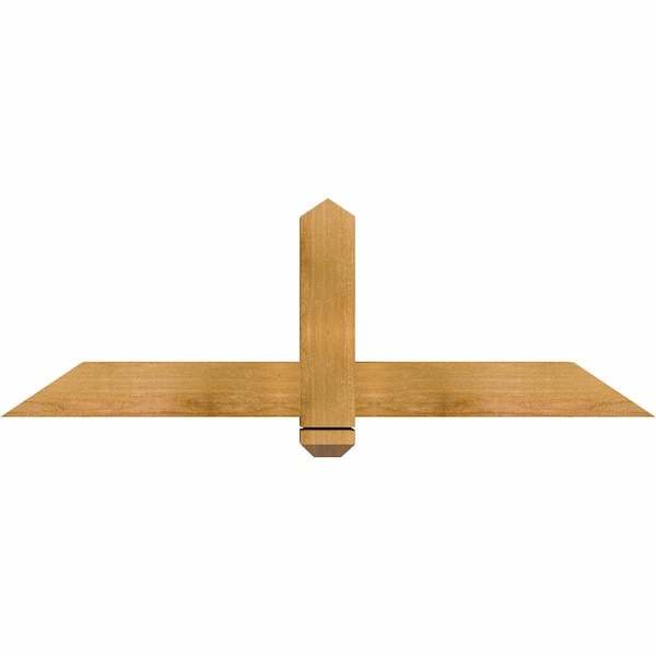 Ekena Millwork Eugene Rough Sawn Timber Gable Bracket, Western Red Cedar, 48"W x 16"H x 4"D x 4"F, 8/12 Pitch GBW048X16X0404EUG00RWR - main